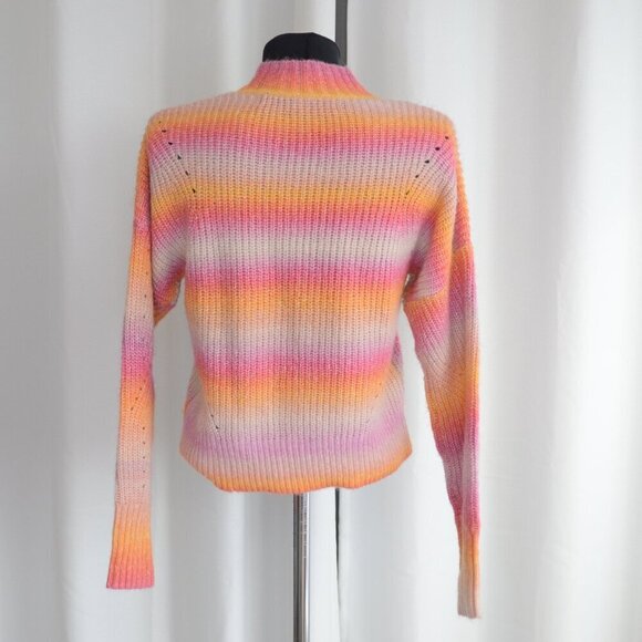 Rebecca Minkoff Cotton Blend Knit Rainbow Stripe Sweater Sz XS - Picture 3 of 7